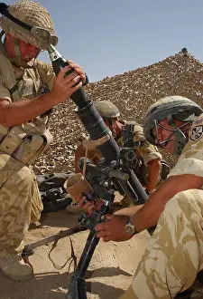 Build: Members of Mortar Platoon, dry training - Camp Bastion