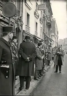 Newspapermen: Members of the press not admitted to Elysee Palace, Paris