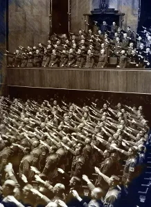Anthem: Members of the Reichstag in the Berlin Kroll Opera, 1941