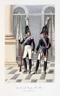 Histoire: Members of the Royal guard, 1814. From Histoire