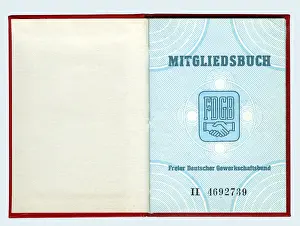 Watermark: Membership book of the FDGB