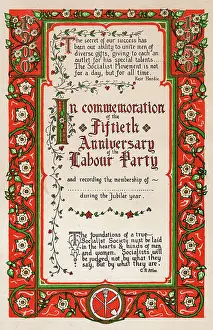 Clement: Membership certificate, Labour Party 50th Anniversary