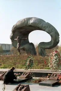 Cleanup: Memorial to Chernobyl disaster cleanup workers, 1993