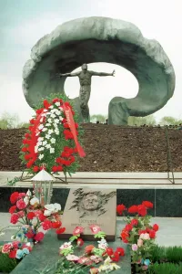 Cleanup: Memorial to Chernobyl disaster cleanup workers, 1995