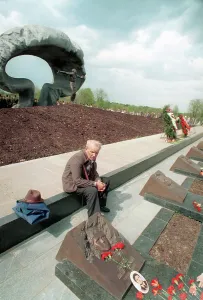 Cleanup: Memorial to Chernobyl disaster cleanup workers, 1995