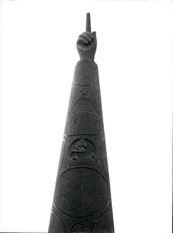 Penetrating: Memorial with pointing finger by Adolf Westerling