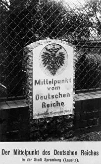 Lusatia: The memorial stone which marks the geographical center of th