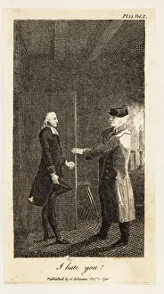 Misunderstanding: Two men arguing in a candlelit room, 18th century