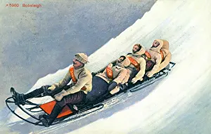 Bobsled: Five men on a bobsleigh, Switzerland