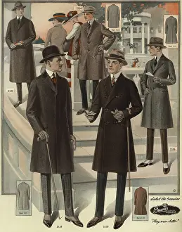 Woolens: Men in box and fly-front overcoats from the 1920s