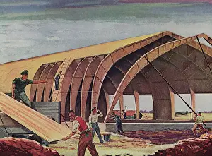 Drydock: Men build Ship at Drydock