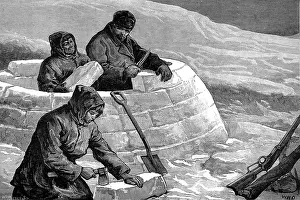 Franklins: Men Building an Igloo; American Franklin Search Expedition
