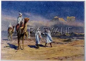 Sandstorm: Men on Camel Witnessing a Mirage