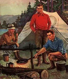 Frying: Men Camping