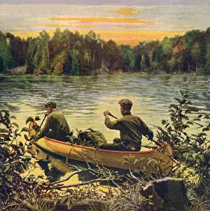 Sculls: Two Men in Canoe