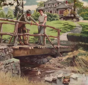 Repose: Men chat on Bridge