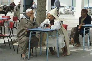 Pals: Two men in Djerba cafe