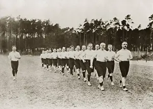 Jogging: Men doing sports, 1919