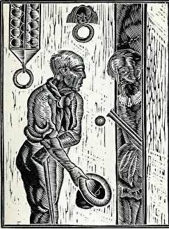 Doorstep: Two men at a door