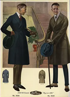 Woolens: Men in double-breasted coats carrying canes