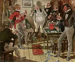 Gatherings: Men drink Brandy in Scene from Pickwick Papers