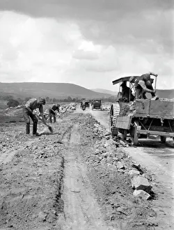 Roadworks: Men engaged in roadworks