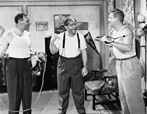 Workout: Three men exercising