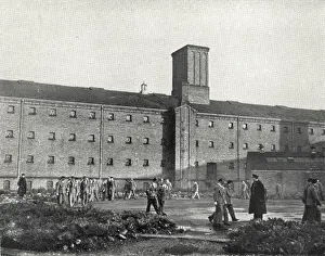 Grim: Men exercising, Wandsworth Prison, south west London