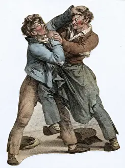 Grapple: TWO MEN FIGHTING/C1840