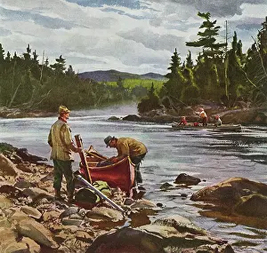 Cowfamily: Men fish on River