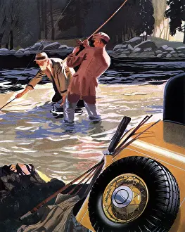 Waders: Men Fishing