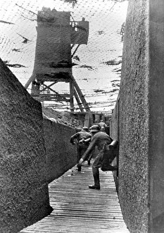 Bunkers: Men of a gun crew during exercises, WW2
