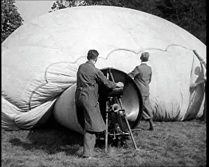 Inflating: Men Inflating a Hot Air Balloon