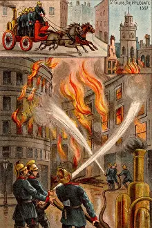 Warehouses: Men of the Metropolitan Fire Brigade fighting