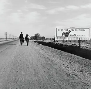 Transient: men - migrant workers - transportation - billboard