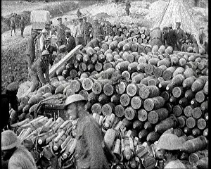 Stockpile: Men Moving Ammunition Around on a Huge Stockpile