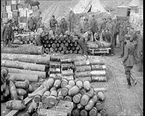 Stockpile: Men Moving Ammunition Around on a Huge Stockpile