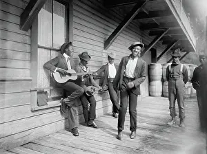 Guitars: Men - music - dancing - instruments