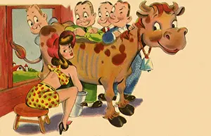 Milkmaid: Men Ogling Milkmaid