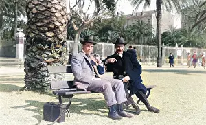 Poss: Two men outside Hotel Grey D'Albion, Cannes