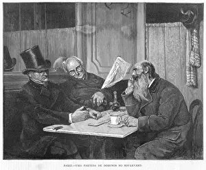 Dominoes: MEN PLAY DOMINOES 1875