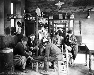 Backgammon: Men playing backgammon in Turkish cafe