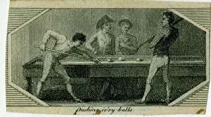 Billiards: Men playing billiards