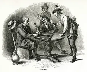 Olden: Men playing Tric Trac (Backgammon)