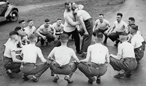 Uxbridge: Men practicing at the Royal Air Force