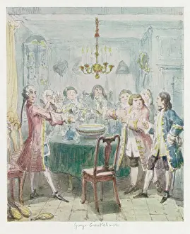 Toasting: MEN AROUND PUNCH BOWL