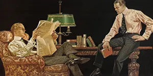 Leyendecker: Men Read in Study