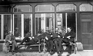 Moorfield: Five men relaxing on a bench