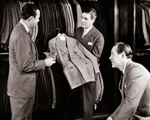 Laboring: Two Men Shopping For Off the Rack Double-Breasted