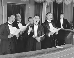 Choral: Men singing in choir